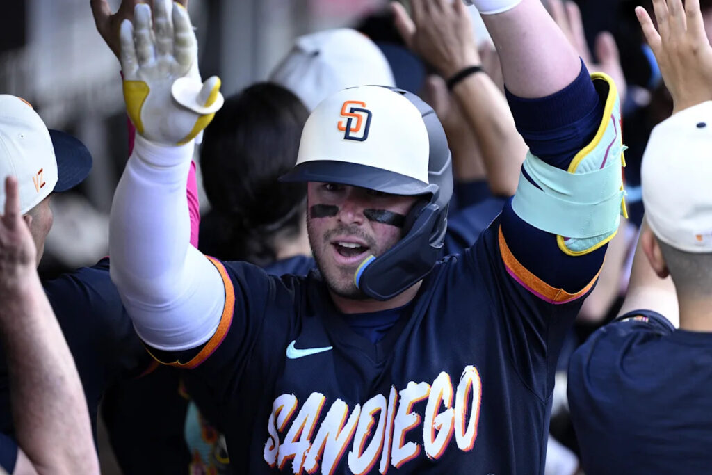San Diego stuns L.A. with 7-run bashing