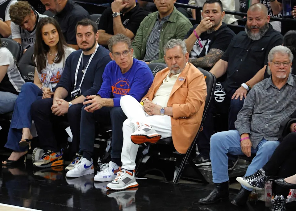 James Dolan is pictured during Game 2 between the Knicks and the Spurs on June 5. Jason Szenes for the NY Post