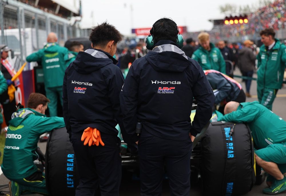 Honda Racing team members on the grid.