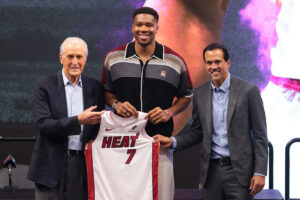 Heat welcome Giannis Antetokounmpo with new jersey. Could LeBron James be next? Heat welcome Giannis Antetokounmpo with new jersey. Could LeBron James be next?