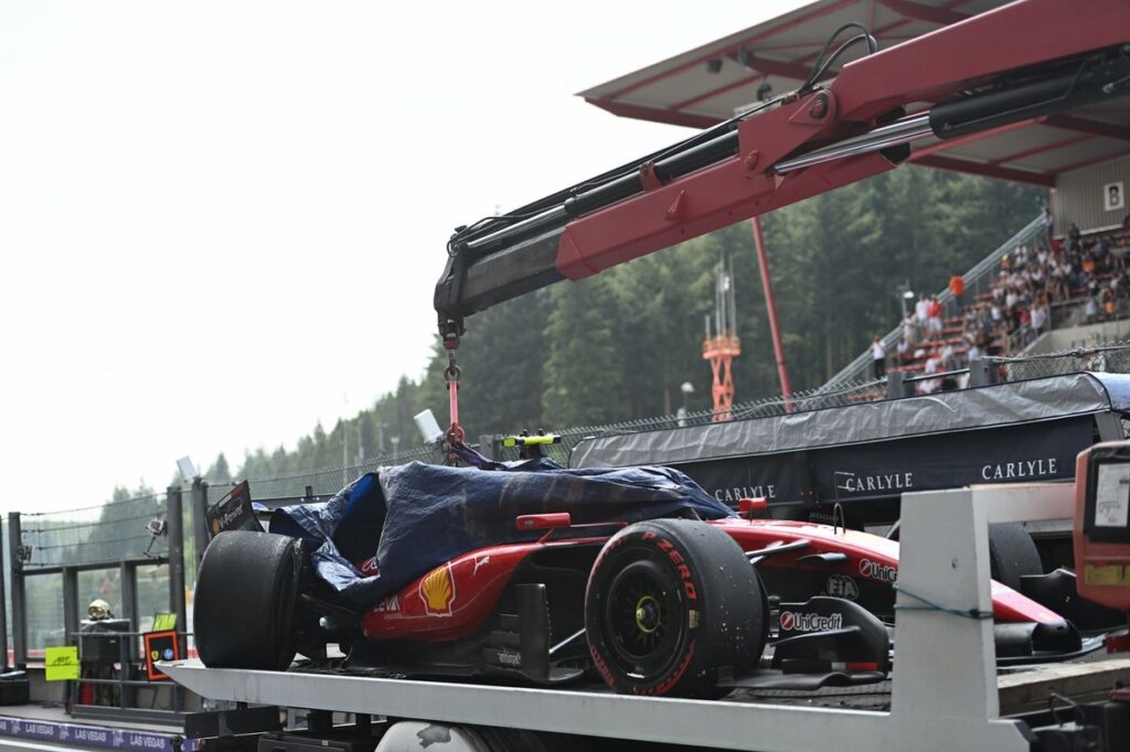 Ferrari F1 car “didn’t feel the same” after Belgian GP practice crash Ferrari F1 car “didn’t feel the same” after Belgian GP practice crash