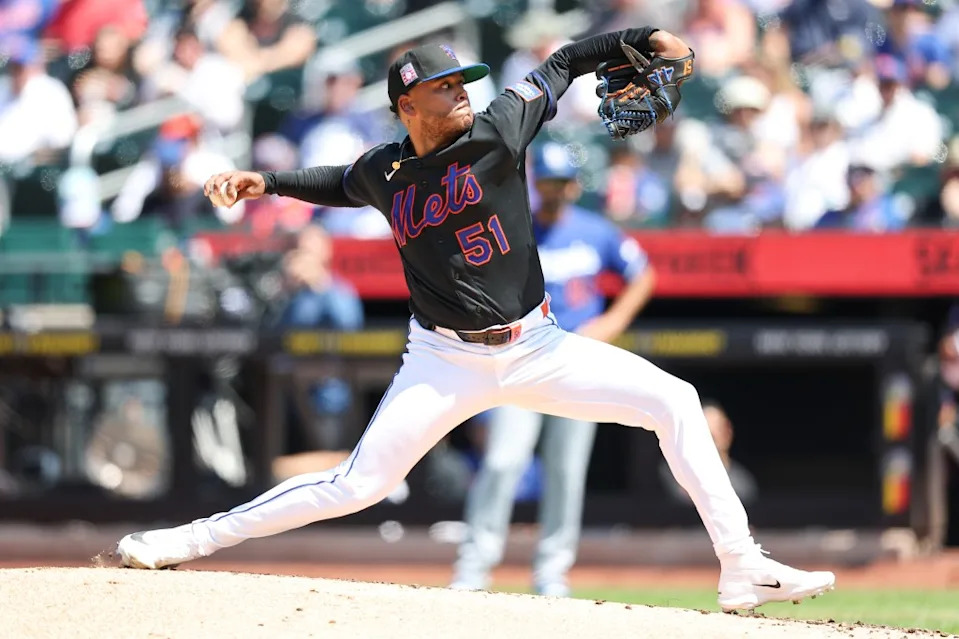 Freddy Peralta, who started Sunday, throws a pitch during the third inning against the Los Angeles Dodgers at Citi Field on July 26, 2026. Getty Images