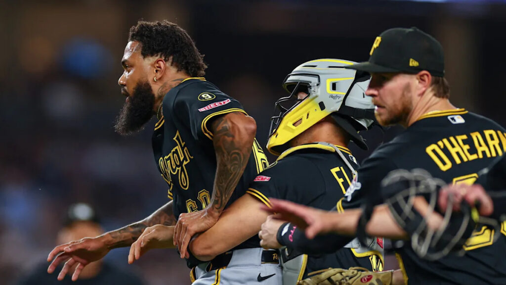 Benches clear in Pirates-Yankees game after Santana shouts at Caballero Benches clear in Pirates-Yankees game after Santana shouts at Caballero