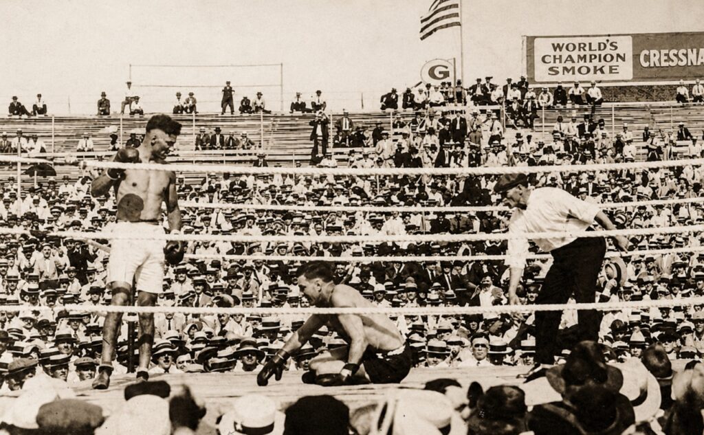 Jack Dempsey Drops Jess Willard Seven Times To Capture The Heavyweight Crown, July 4, 1919