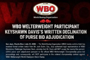 WBO Confirms Keyshawn Davis Withdraws From Devin Haney Fight WBO Confirms Keyshawn Davis Withdraws From Devin Haney Fight