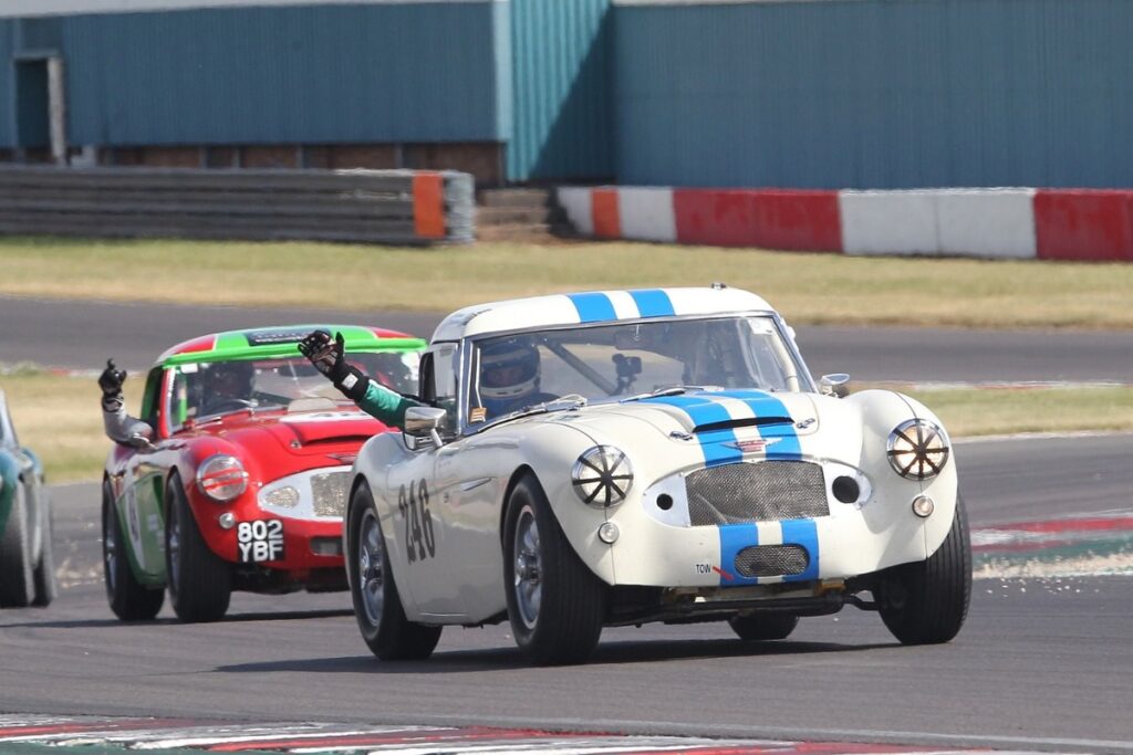 Healey horde entertains at Donington Park Equipe event Healey horde entertains at Donington Park Equipe event