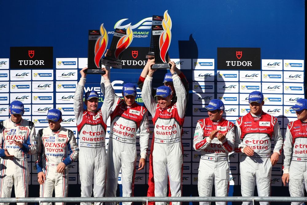 Audi's Allan McNish, Loic Duval and Tom Kristensen win the COTA 6 Hours