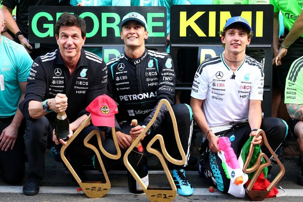 Andrea Kimi Antonelli, Mercedes, George Russell, Mercedes, Toto Wolff, Mercedes