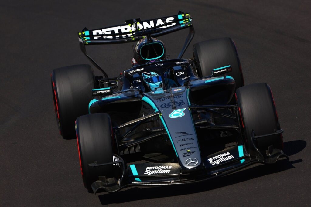 Russell fastest in first practice as Antonelli’s Mercedes breaks down Russell fastest in first practice as Antonelli’s Mercedes breaks down
