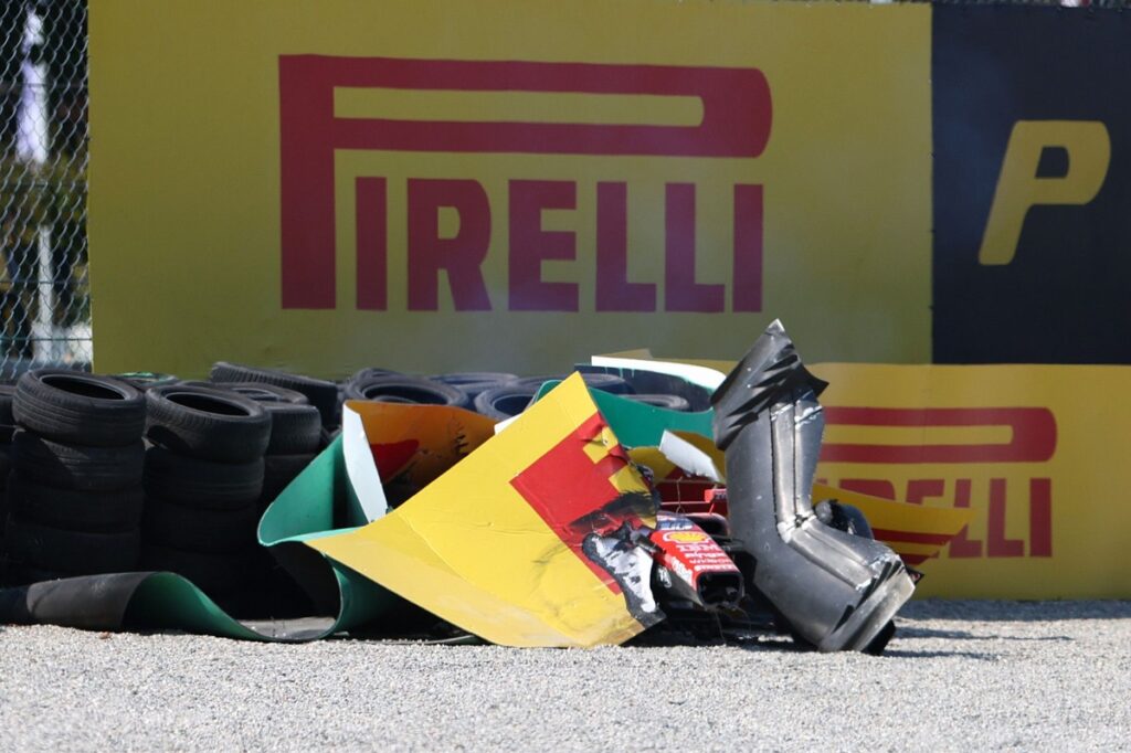 Huge crash knocks Leclerc out of F1 Italian GP Huge crash knocks Leclerc out of F1 Italian GP