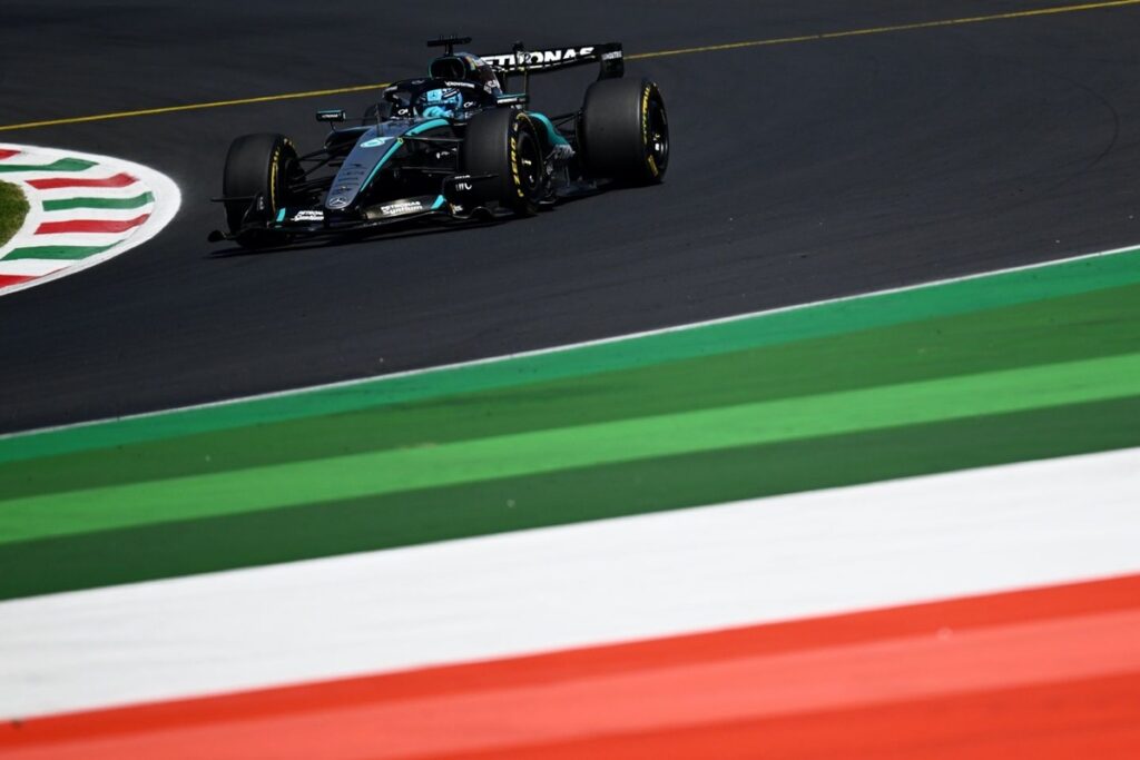 Russell beats Leclerc to top second practice