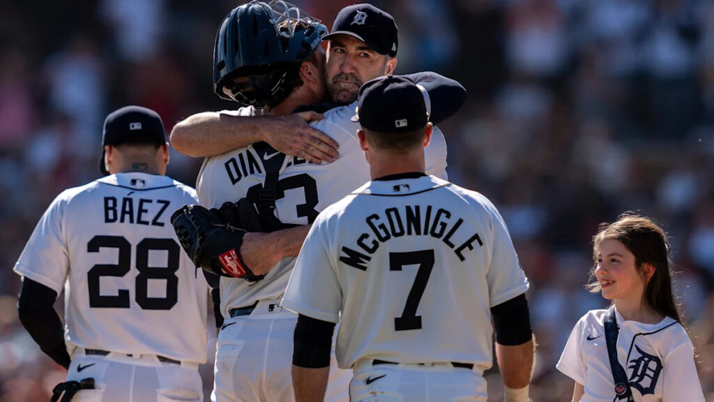 Justin Verlander’s final start ends with daughter making pitching change