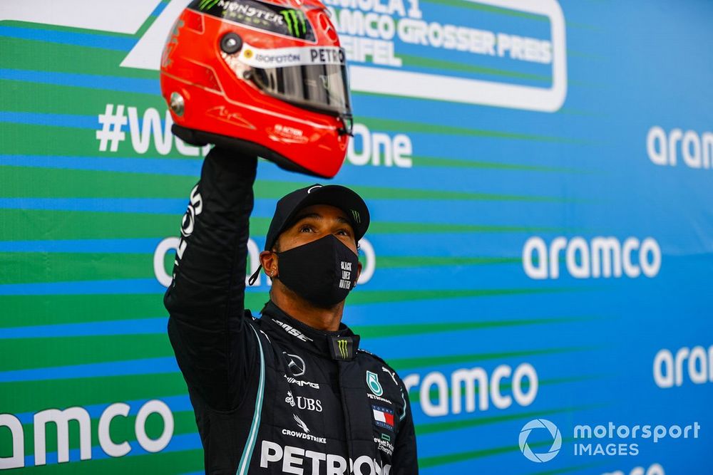 Hamilton went on to match Schumacher's seven titles and surpass his 91 victories